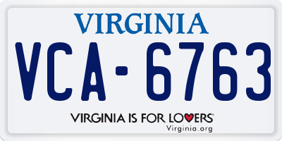 VA license plate VCA6763