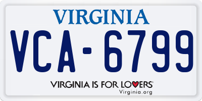 VA license plate VCA6799