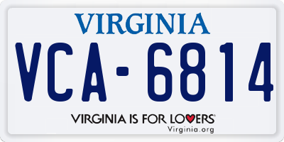 VA license plate VCA6814