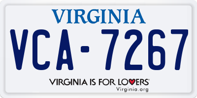 VA license plate VCA7267