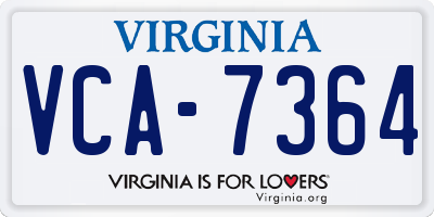 VA license plate VCA7364