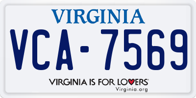 VA license plate VCA7569