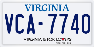VA license plate VCA7740
