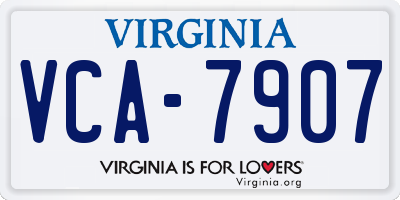 VA license plate VCA7907