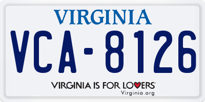 VA license plate VCA8126