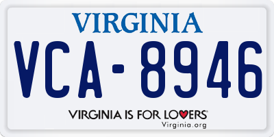 VA license plate VCA8946