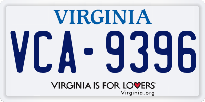 VA license plate VCA9396