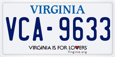 VA license plate VCA9633