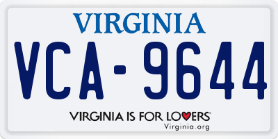 VA license plate VCA9644