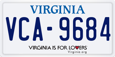 VA license plate VCA9684