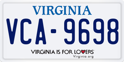 VA license plate VCA9698