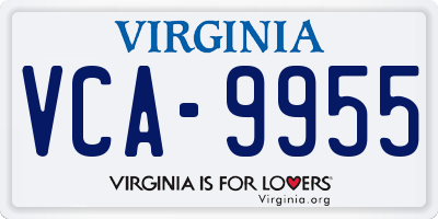 VA license plate VCA9955