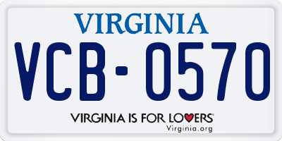 VA license plate VCB0570