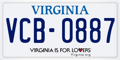 VA license plate VCB0887