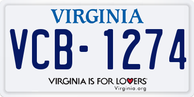 VA license plate VCB1274