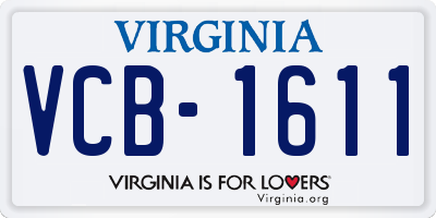 VA license plate VCB1611