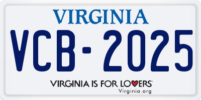 VA license plate VCB2025