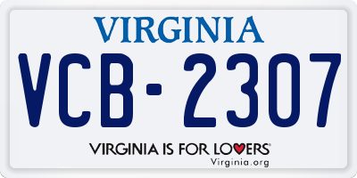 VA license plate VCB2307