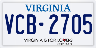 VA license plate VCB2705
