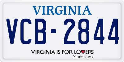 VA license plate VCB2844