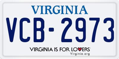 VA license plate VCB2973