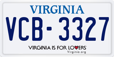 VA license plate VCB3327