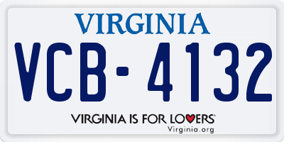 VA license plate VCB4132