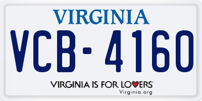 VA license plate VCB4160
