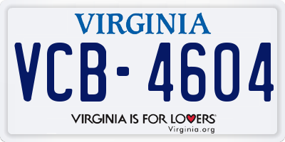 VA license plate VCB4604