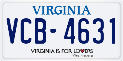 VA license plate VCB4631