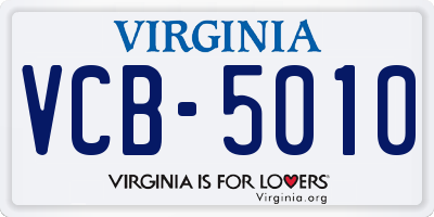 VA license plate VCB5010