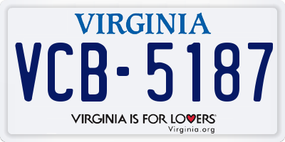 VA license plate VCB5187