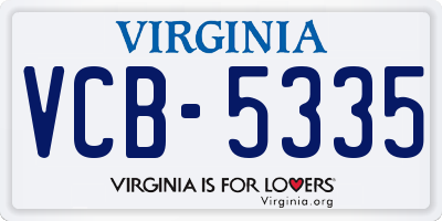 VA license plate VCB5335