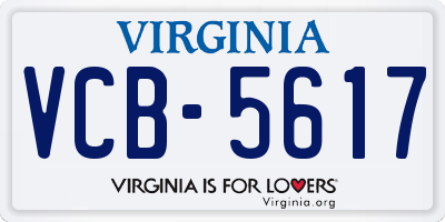 VA license plate VCB5617