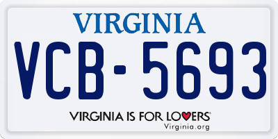 VA license plate VCB5693