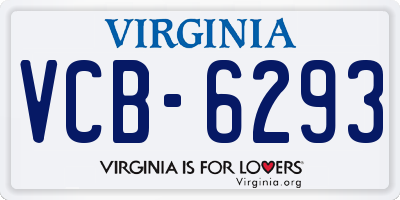 VA license plate VCB6293