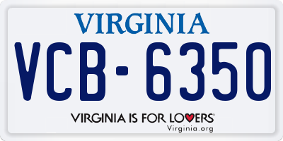 VA license plate VCB6350