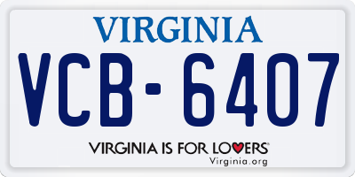 VA license plate VCB6407