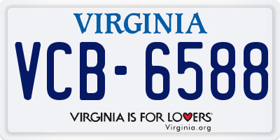 VA license plate VCB6588