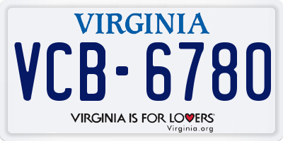 VA license plate VCB6780