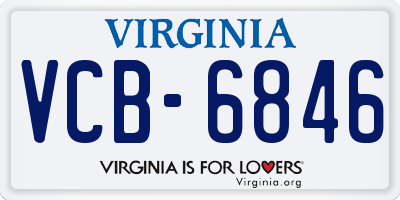 VA license plate VCB6846