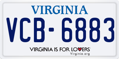 VA license plate VCB6883