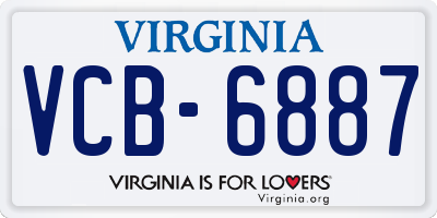 VA license plate VCB6887