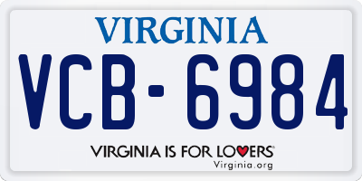VA license plate VCB6984