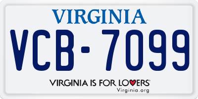 VA license plate VCB7099