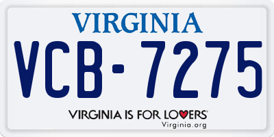 VA license plate VCB7275