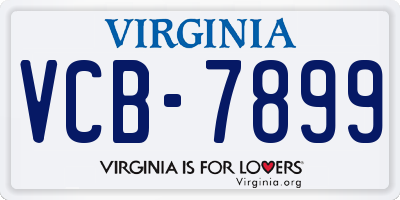 VA license plate VCB7899