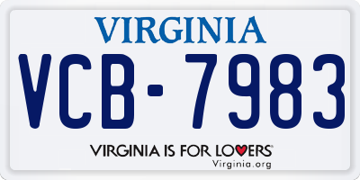 VA license plate VCB7983