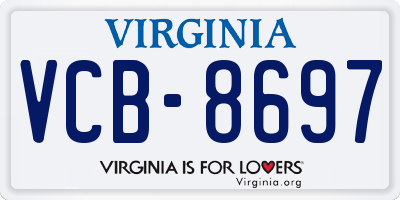 VA license plate VCB8697