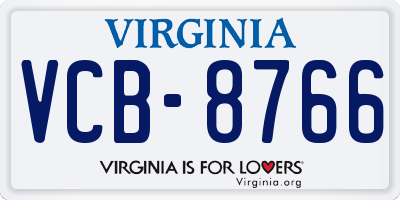 VA license plate VCB8766